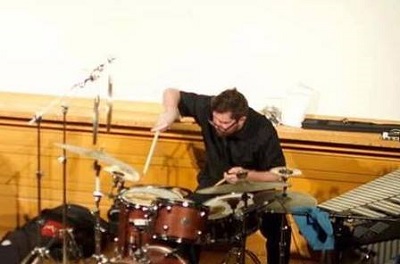 Colin Hinton playing drumset